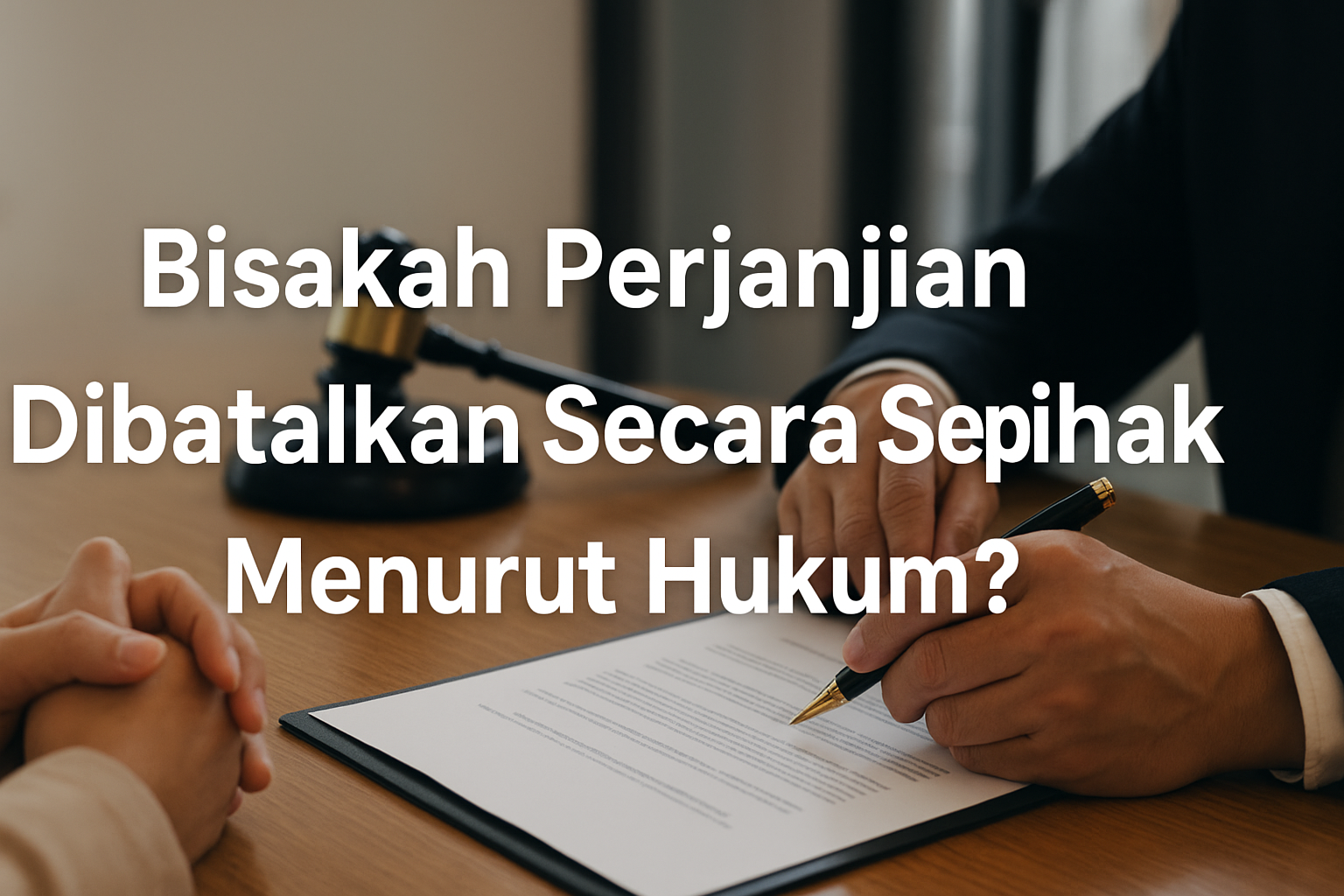 Ilustrasi pembatalan perjanjian secara sepihak