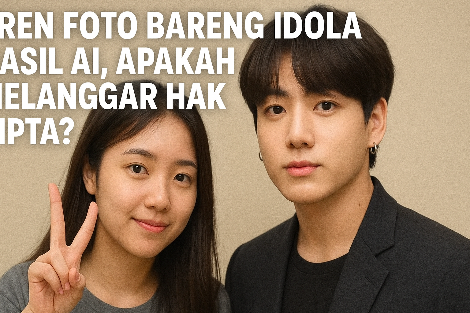 Ilustrasi Hak cipta foto AI bersama idol K-Pop